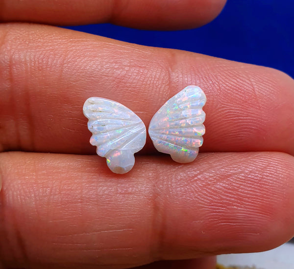 Electric Blue-Green-Red Multi Fire Butterfly Wings/Australian Opal/Hand Carved/Jewelry/ Necklace/ Pendant/ Ring/Loose Gem Wings/ AAA (Small Size)