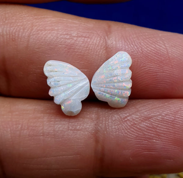 Electric Blue-Green-Red Multi Fire Butterfly Wings/Australian Opal/Hand Carved/Jewelry/ Necklace/ Pendant/ Ring/Loose Gem Wings/ AAA (Small Size)