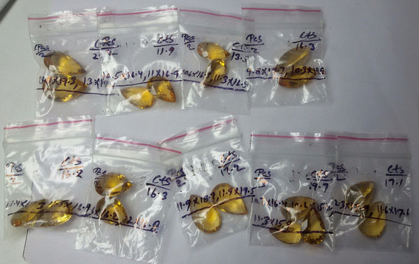 Beautiful Pear Cut Golden Citrine Gemstone AAA, Matched Close Pairs,100 % Natural : Wholesale Lot/Parcel