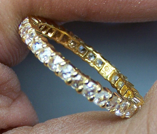 Super Unique, Premium G / VS Rose Cut Diamond Eternity Band/Ring Yellow Gold 18 K > Fine Jewelry