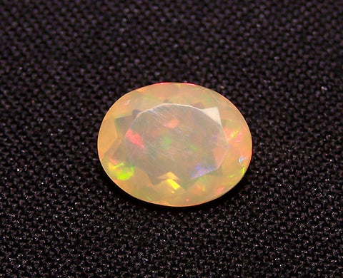 2.20 cts Insane Metallic Rainbow Fire Color Play Ethiopian Welo Opal Faceted Oval Loose Gemstone AAA