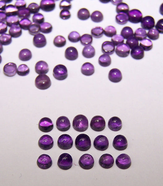 Amazing Hot Purple-Blue Shade of Masterpiece Calibrated 5 mm Round Smooth Cabochons of African Amethyst, 100 % Natural Loose Gemstone