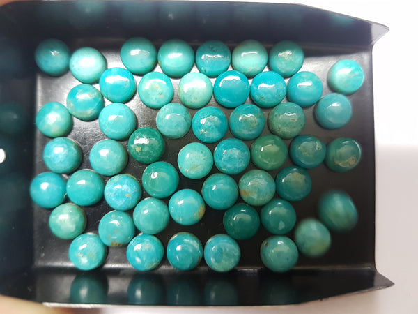 Amazing Masterpiece Calibrated 6 mm Round Smooth Cabochons of Turquoise, 100 % Natural Loose Gemstone
