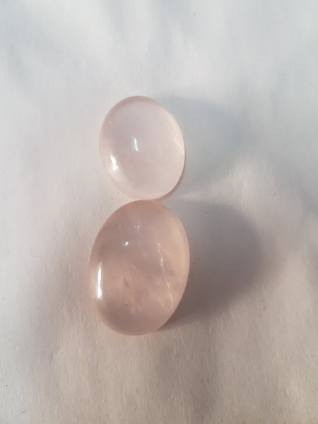 Tumble Oval Collection :  Pink Rose Quartz, Rose Cut Cabochons > 100 % Natural Loose Gemstone > Wholesale Sample Order Lot/ Parcel