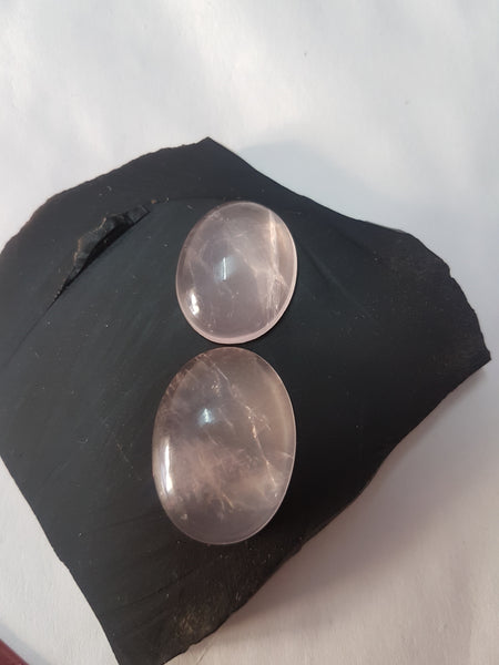 Tumble Oval Collection :  Pink Rose Quartz, Rose Cut Cabochons > 100 % Natural Loose Gemstone > Wholesale Sample Order Lot/ Parcel