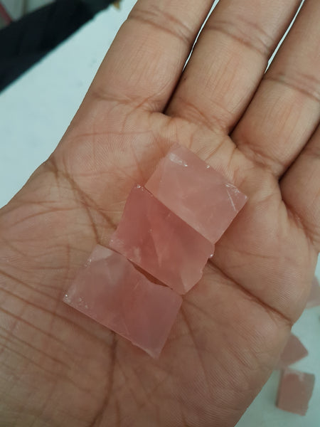 Masterpiece Collection : 14 x 9 mm Baguette Pre-Form faceted gem of Natural Rose Quartz Gems > Ideal for Step Cut Faceting over Gems > Wholesale Parcel/Lot