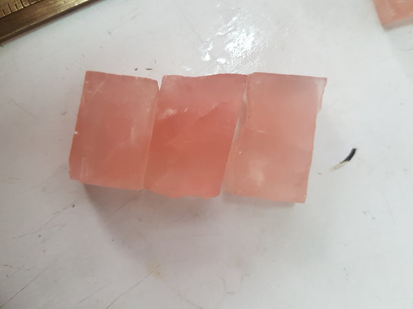 Masterpiece Collection : 14 x 9 mm Baguette Pre-Form faceted gem of Natural Rose Quartz Gems > Ideal for Step Cut Faceting over Gems > Wholesale Parcel/Lot