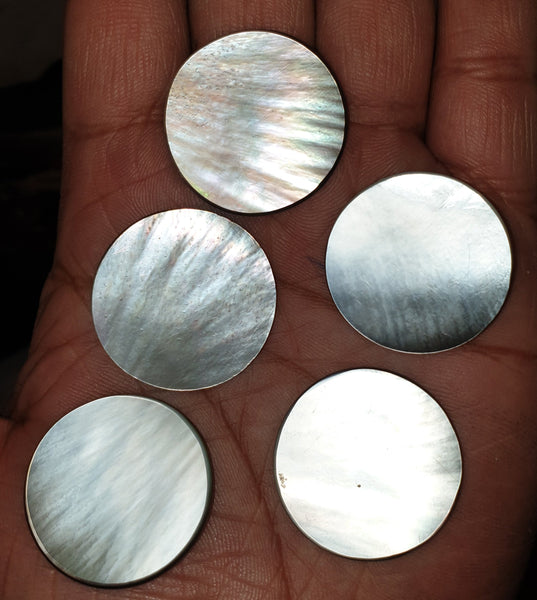 Masterpiece Collection : Black/Grey Natural Mother of Pearl Round Cabochon Gems > Wholesale Parcel/Lot