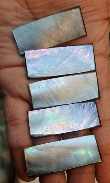 Masterpiece Collection : Black/Grey Natural Mother of Pearl Rectangle Cabochon Gems > Wholesale Parcel/Lot