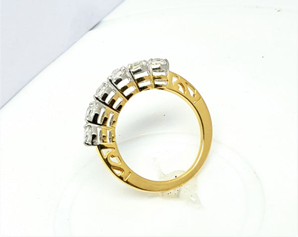Ultra Unique, Premium F / VS Hexagon Rose Cut Diamond Band/Ring Yellow Gold 18 K > Fine Jewelry