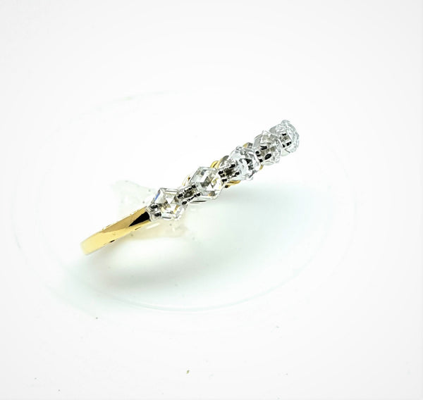 Ultra Unique, Premium F / VS Hexagon Rose Cut Diamond Band/Ring Yellow Gold 18 K > Fine Jewelry