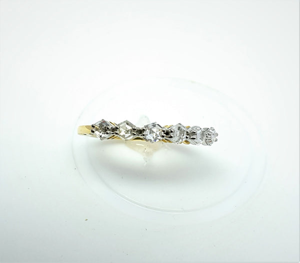 Ultra Unique, Premium F / VS Hexagon Rose Cut Diamond Band/Ring Yellow Gold 18 K > Fine Jewelry