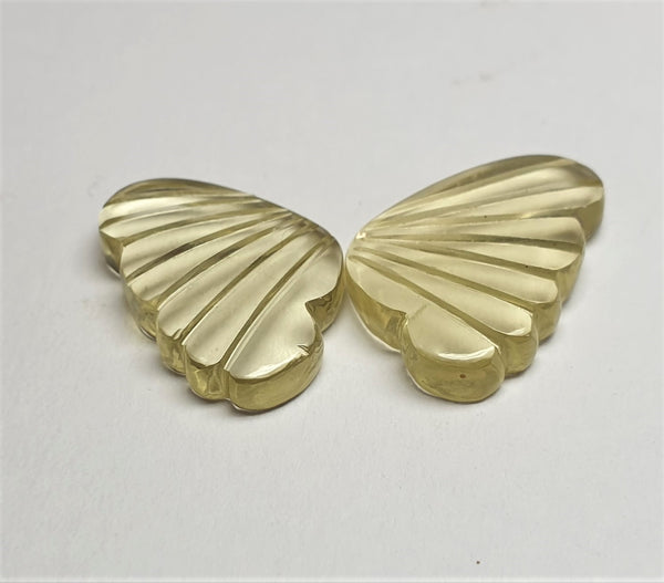 Lemon Quartz Fancy Butterfly Wings Shaped Hand Carved Gems, Loose Gems,100 % Natural AAA