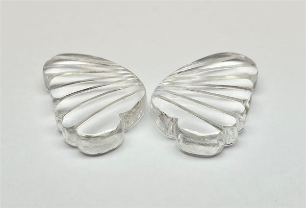 Crystal Quartz Fancy Butterfly Wings Shaped Hand Carved Gems, Sample Pieces Loose Gems,100 % Natural AAA
