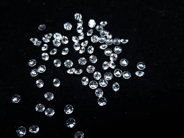 Masterpiece Collection : Natural 5 mm White Zircon Faceted Round Cut Loose Gem, Calibrated 100 % Natural Gems AAA