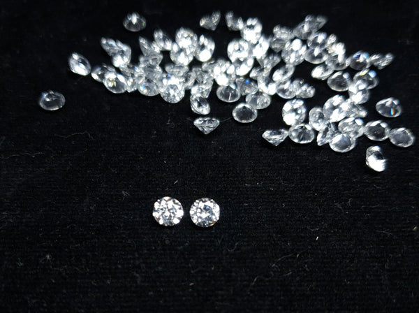 Masterpiece Collection : Natural 5 mm White Zircon Faceted Round Cut Loose Gem, Calibrated 100 % Natural Gems AAA