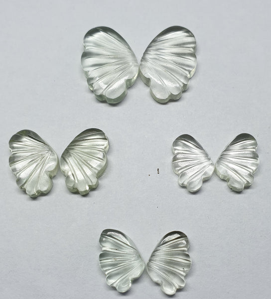 Green Amethyst Fancy Butterfly Wings Shaped Hand Carved Gems, Loose Gems,100 % Natural AAA