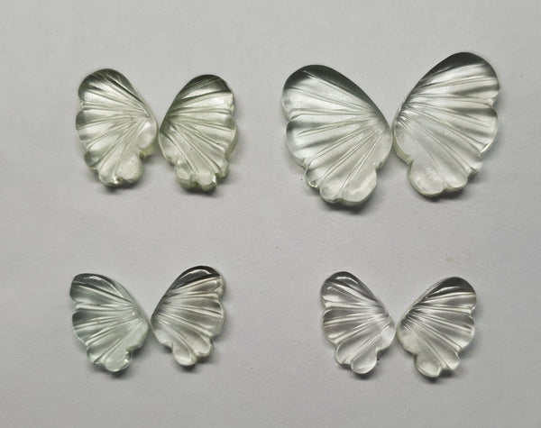 Green Amethyst Fancy Butterfly Wings Shaped Hand Carved Gems, Loose Gems,100 % Natural AAA