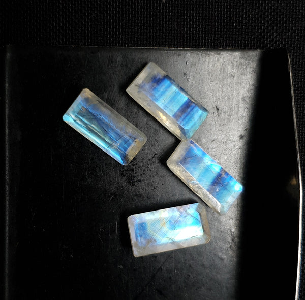 Masterpiece Collection : Rainbow Moonstone Emerald Cut Octagon 12 x 6 MM, 5 pcs Parcel/Lot of Loose Gems,100 % Natural Gems AAA