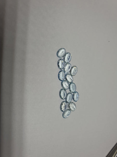 Masterpiece Collection : Aquamarine 7 x 5 mm Faceted Ovals, 10 Piece Parcel/Lot of Loose Gems,100 % Natural Gems AAA