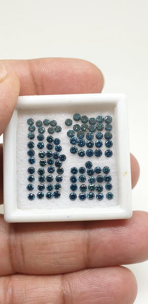 Fancy Color Diamonds : 100 % Natural Blue Diamond Brilliant Cut Rounds 1.5 mm - 1.7 mm - 1.8 mm - 2 mm - 2.3 mm - 2.5 mm Loose Blue Diamond Lot / Parcel AAA