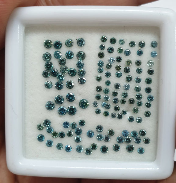 Fancy Color Diamonds : 100 % Natural Blue Diamond Brilliant Cut Rounds 1.5 mm - 1.7 mm - 1.8 mm - 2 mm - 2.3 mm - 2.5 mm Loose Blue Diamond Lot / Parcel AAA