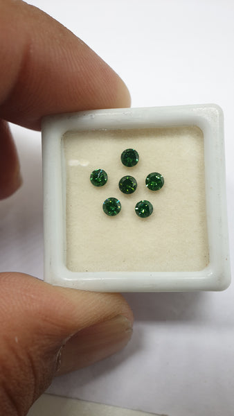 Fancy Color Diamonds : 100 % Natural Green Diamond Brilliant Cut Round Loose Blue Diamond Lot / Parcel AAA