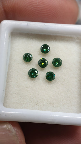Fancy Color Diamonds : 100 % Natural Green Diamond Brilliant Cut Round Loose Blue Diamond Lot / Parcel AAA