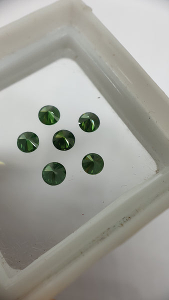 Fancy Color Diamonds : 100 % Natural Green Diamond Brilliant Cut Round Loose Blue Diamond Lot / Parcel AAA