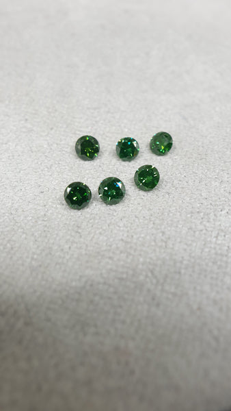 Fancy Color Diamonds : 100 % Natural Green Diamond Brilliant Cut Round Loose Blue Diamond Lot / Parcel AAA