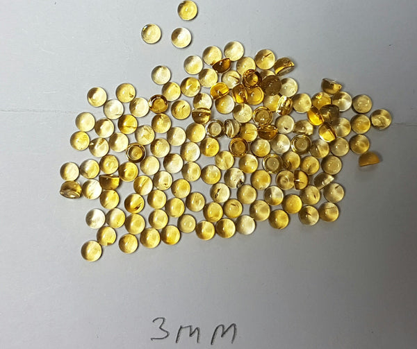 Amazing Hot Golden Shade of Masterpiece Calibrated 3 mm Round Smooth Cabochons of Citrine, 100 % Natural Loose Gemstone