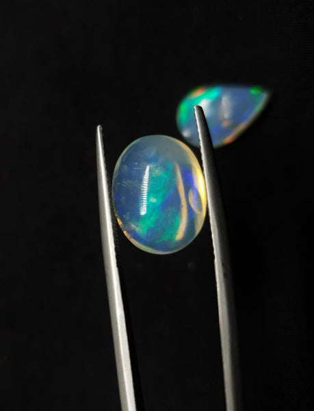 Electric Blue-Green Multi Fire Ethiopian Welo Opal Butterfly Wings/ Hand Carved /Jewelry/ Necklace/ Pendant/ Ring/ Loose Gem Wings/ AAA