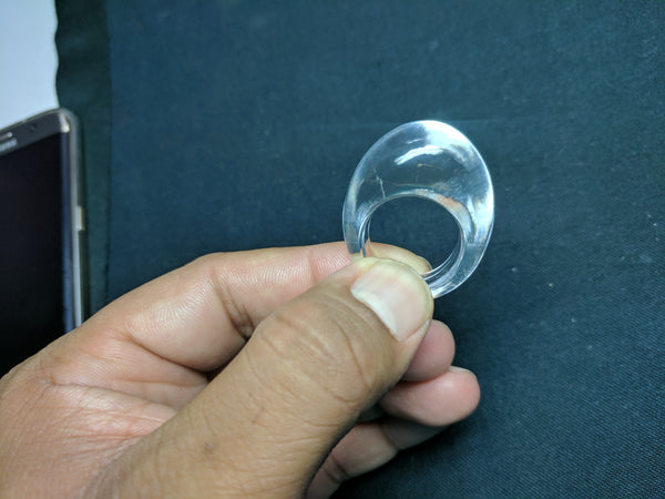 Unique Masterpiece 100 % Real & Natural Brazilian Crystal Quartz High Dome Plain Smooth Cabochon Finger Ring > Hand Carved