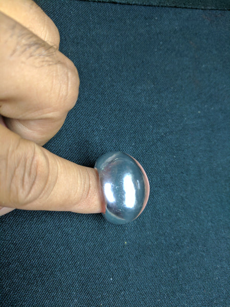 Unique Masterpiece 100 % Real & Natural Brazilian Crystal Quartz High Dome Plain Smooth Cabochon Finger Ring > Hand Carved