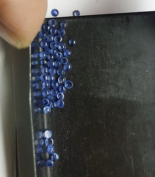 Amazing Hot Vibrant Blue Shade of Masterpiece Calibrated 2 mm Round Smooth Cabochons of Blue Sapphire 100 % Natural Loose Gemstone