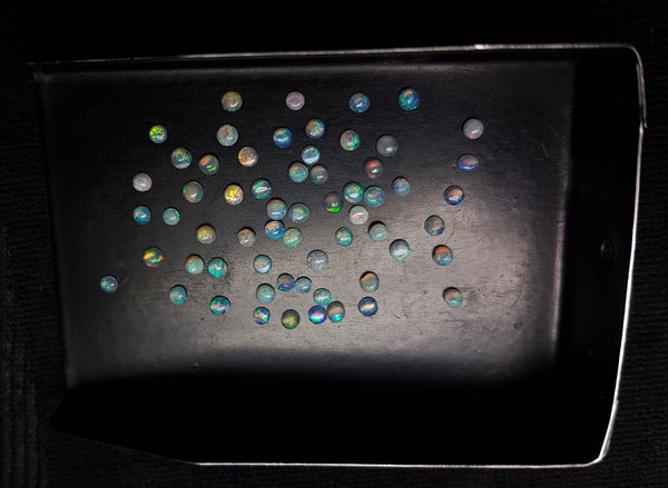 Calibrated Multi Rainbow Fire Color Play Milky & Transparent 2 MM Round Ethiopian Welo Opal Cabochon Loose AAA