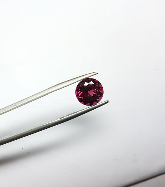 3.95 cts Natural Hot Burgandy Rubellite, Faceted Round Gem, Great color, Eye Clean Loose Gemstone AAA
