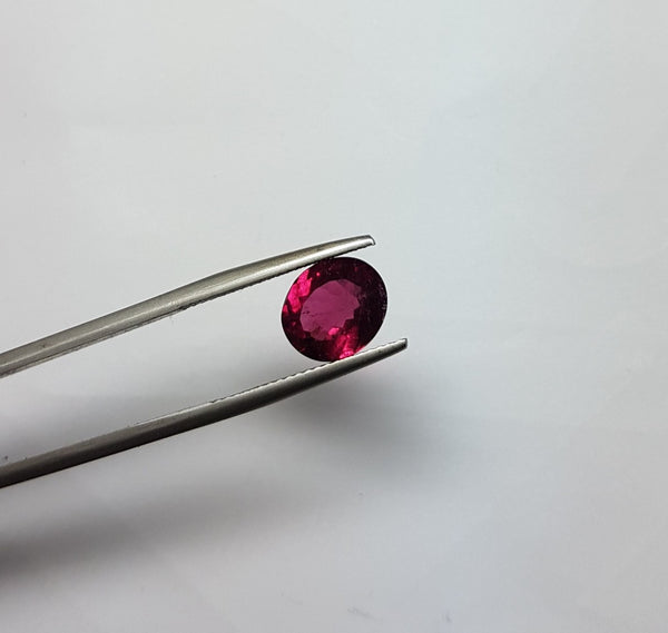 2.90 cts Natural Hot Burgandy Rubellite, Faceted Oval Gem, Great color, Eye Clean Loose Gemstone AAA