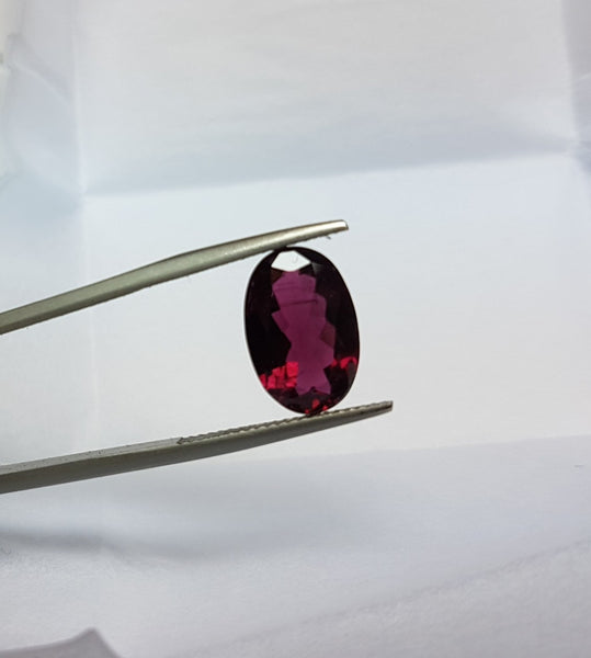 4.50 cts Natural Deep Burgundy Rubellite, Faceted Oval Gem, Great Deep color, SI Clean Loose Gemstone AAA