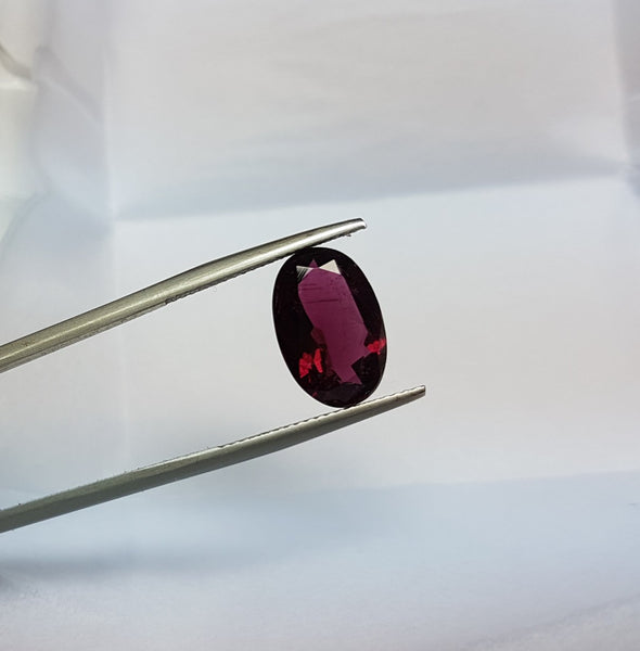 4.50 cts Natural Deep Burgundy Rubellite, Faceted Oval Gem, Great Deep color, SI Clean Loose Gemstone AAA