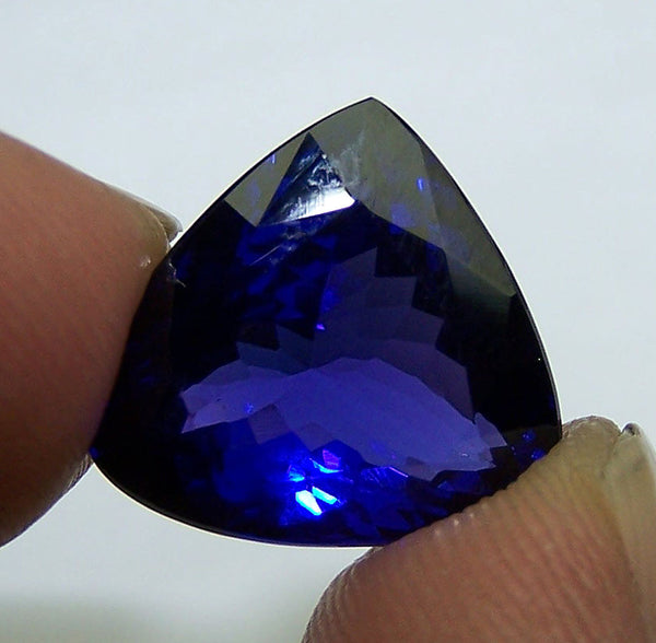 Rare Investment Grade 13.55 Cts Triangle/Trillion Cut Certified Natural Loose Tanzanite D Block AAA >Cornflower Blue : For Necklace, Pendant, Engagement & Bridal Ring and more...