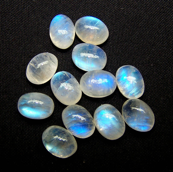 Masterpiece Blue Flashy Rainbow Moonstone/11 X 7 x 7-8 MM/Oval Tumble Nugget Beads/Undrilled/100 % Natural Loose AAA/Wholesale Lot