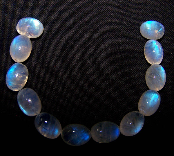 Masterpiece Blue Flashy Rainbow Moonstone/11 X 7 x 7-8 MM/Oval Tumble Nugget Beads/Undrilled/100 % Natural Loose AAA/Wholesale Lot