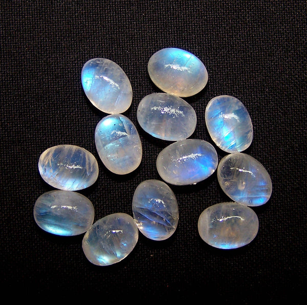 Masterpiece Blue Flashy Rainbow Moonstone/11 X 7 x 7-8 MM/Oval Tumble Nugget Beads/Undrilled/100 % Natural Loose AAA/Wholesale Lot
