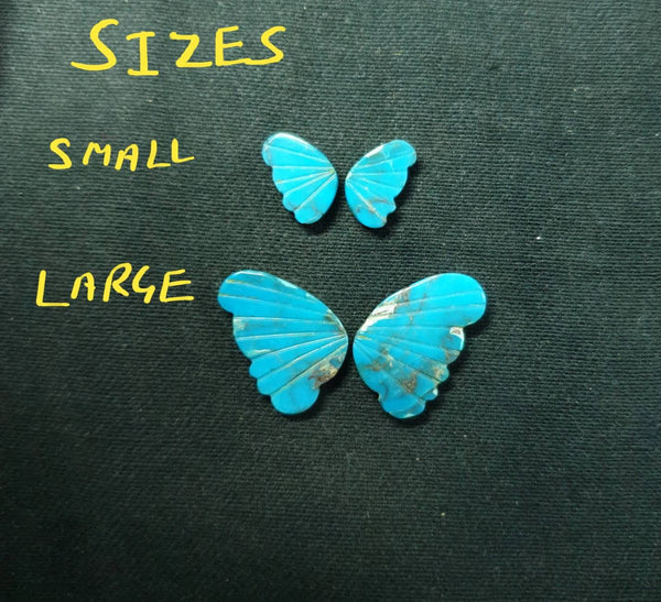 Sleeping Beauty/ Turquoise with Matrix Lines/ Hand Carved Turquoise Butterfly Wings/ For Jewelry/ Pendant/ Ring/ Loose Gem Wings/ AAA/ Large