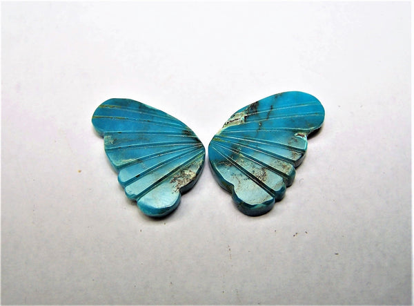Custom Made Sleeping Beauty/ Turquoise with Matrix Lines/ Hand Carved Turquoise Butterfly Wings/ For Jewelry/ Pendant/ Ring/ Loose Gem Wings/ AAA/ Large