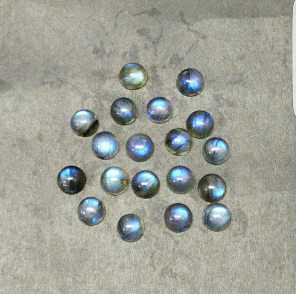 Amazing Multi Rainbow Fire Labradorite, Masterpiece Calibrated 3 mm Round Smooth Cabochons, 100 % Natural Loose Gemstone