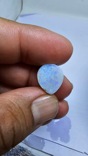 Rainbow Fire Milky Australian Opal 13 x 13  mm Heart Cut Cabochon Loose Gem, Masterpiece Calibrated 100 % Natural Gemstone AAA