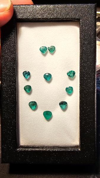 Zambian Emerald Heart Cut Gem Layout / 5 - 6 - 7 mm Heart Cut Loose Gem, Masterpiece Calibrated 100 % Natural Gemstone AAA