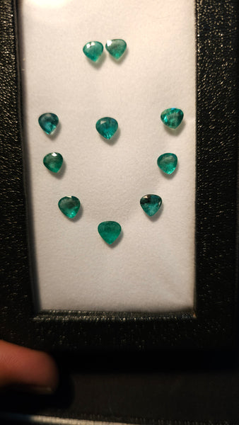 Zambian Emerald Heart Cut Gem Layout / 5 - 6 - 7 mm Heart Cut Loose Gem, Masterpiece Calibrated 100 % Natural Gemstone AAA